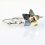 Transcendence Small Stacked Ring Transcendence Small Stacked Ring - blossom hand carved from recycled fine silver.