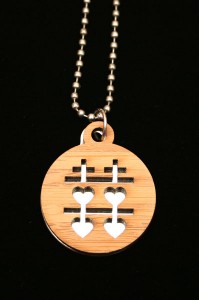 Double Happiness Bamboo and Stainless Necklace