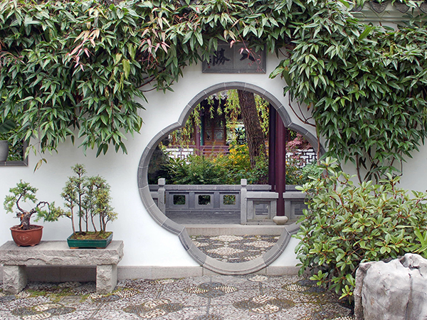 Moon gate in the garden