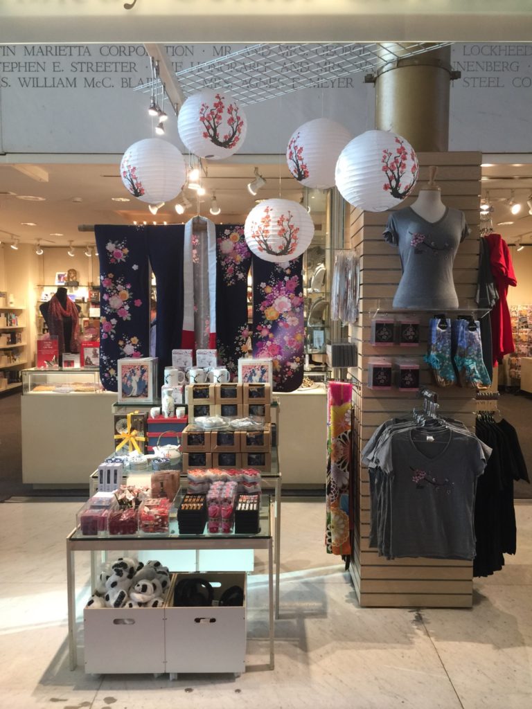 Gift Shop at Kennedy Center with Cherry Blossom Display